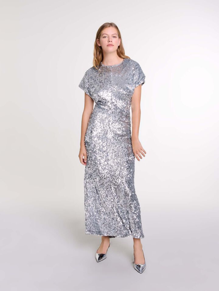 Vestido largo con lentejuelas