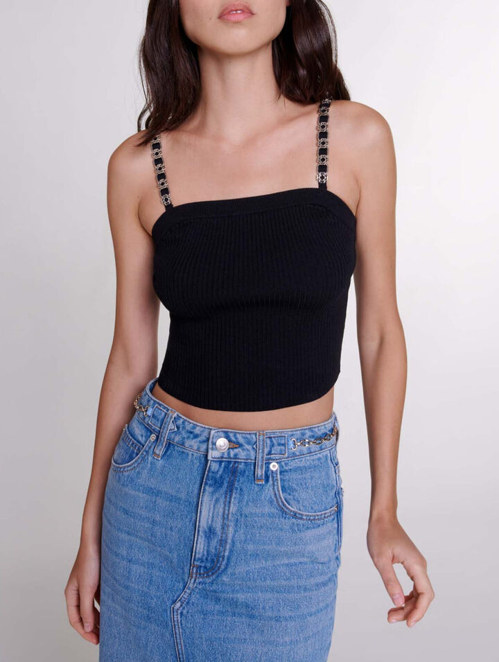 Top corto con tirantes desmontables