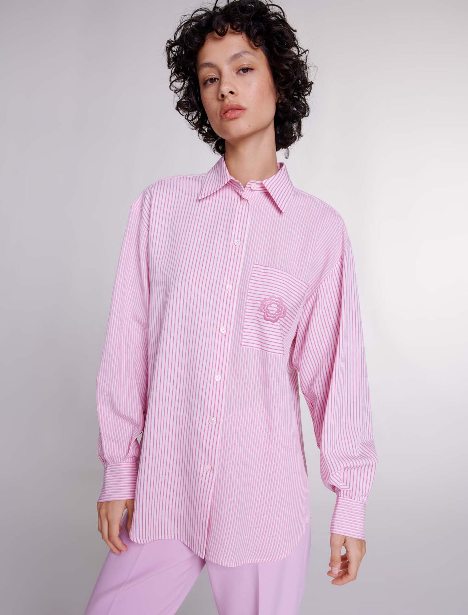 Camisa larga de rayas