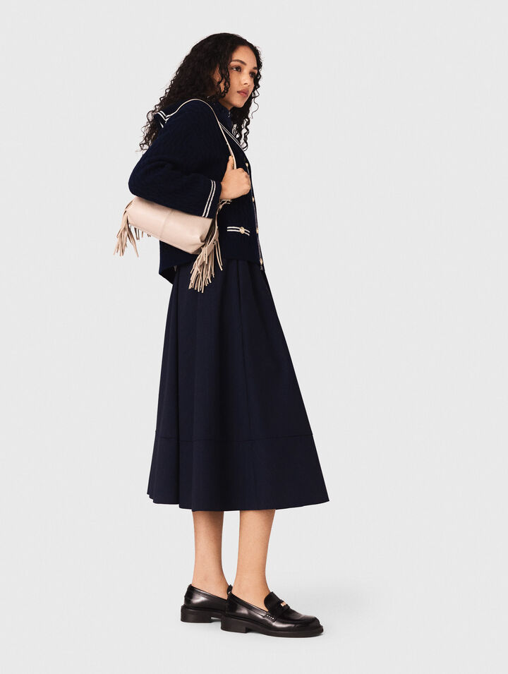 Falda de traje midi de rayas