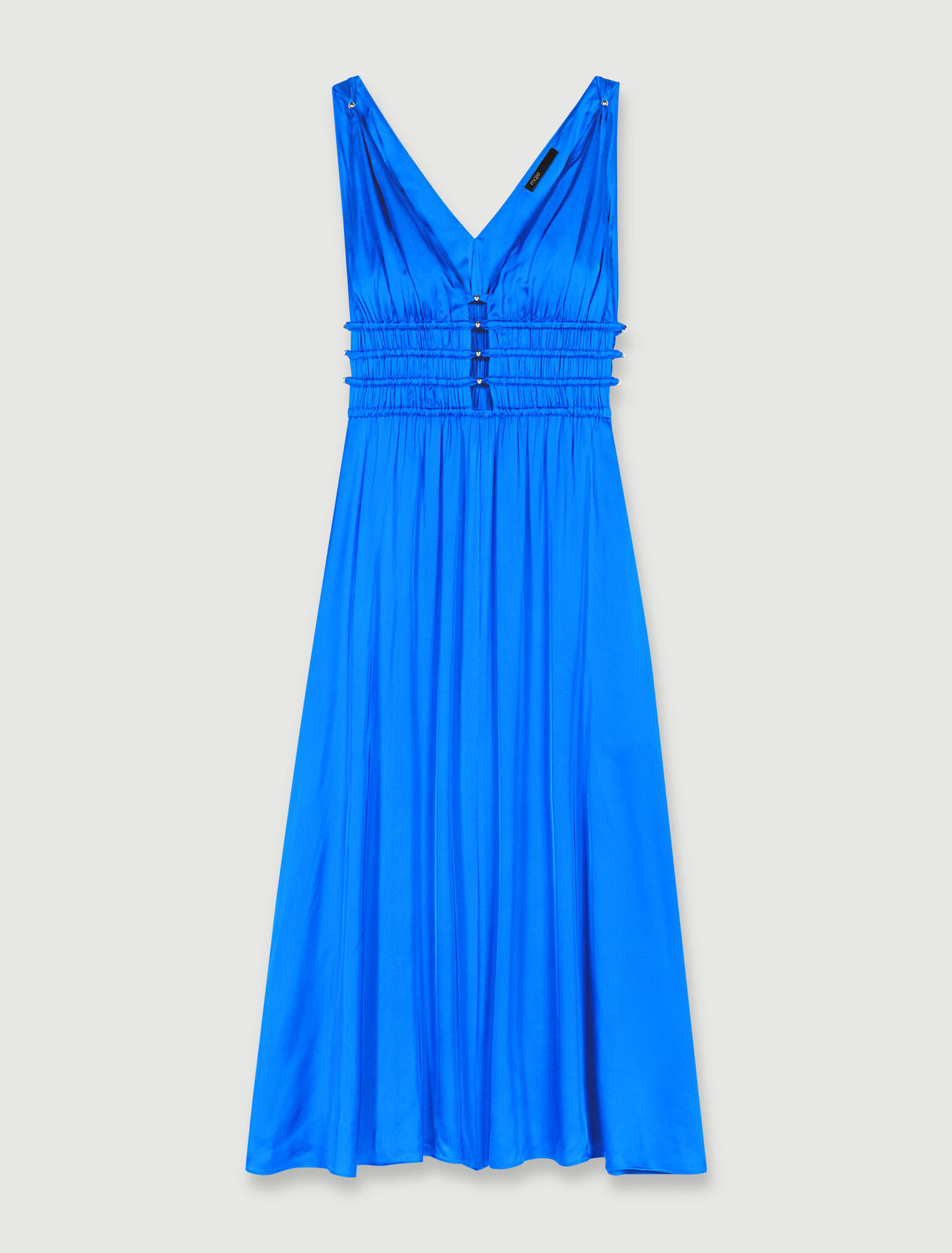 Vestido satinado calado