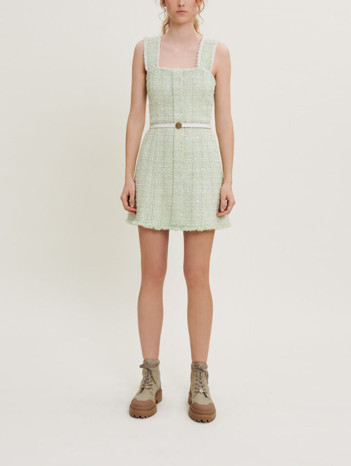 Vestido de tweed brillante