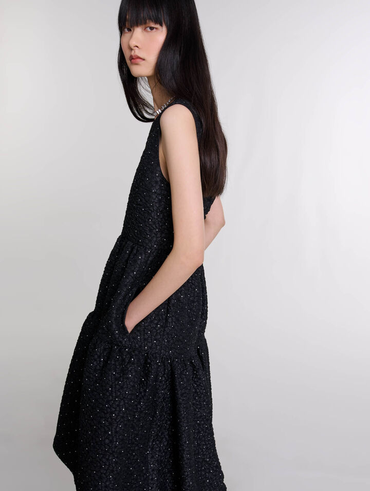 Vestido largo con strass