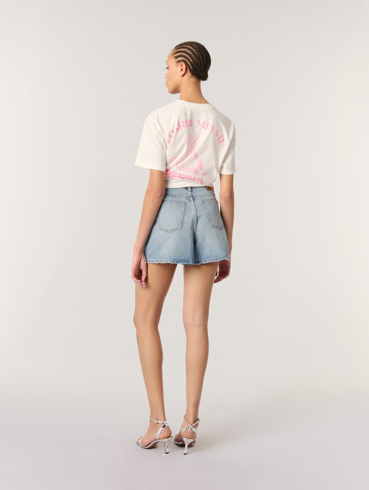 Pantalón corto vaquero con tachuelas