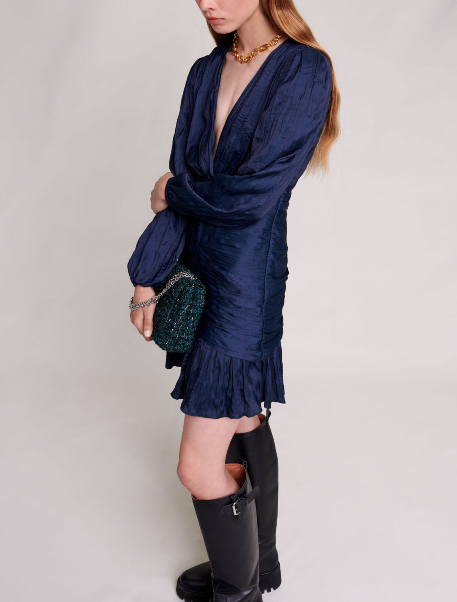 Vestido corto drapeado