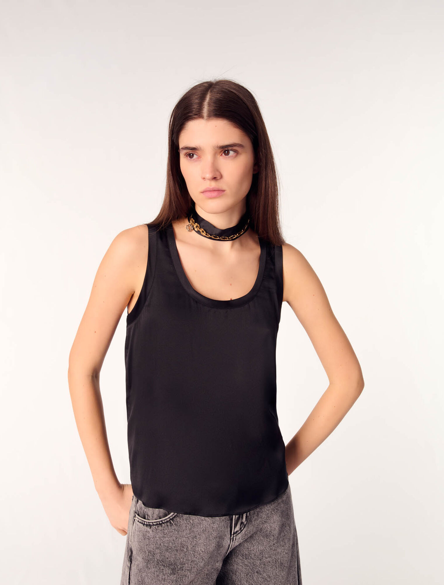 Camiseta de tirantes de seda