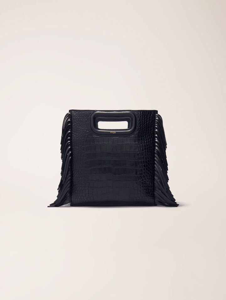 Bolso M de piel efecto cocodrilo