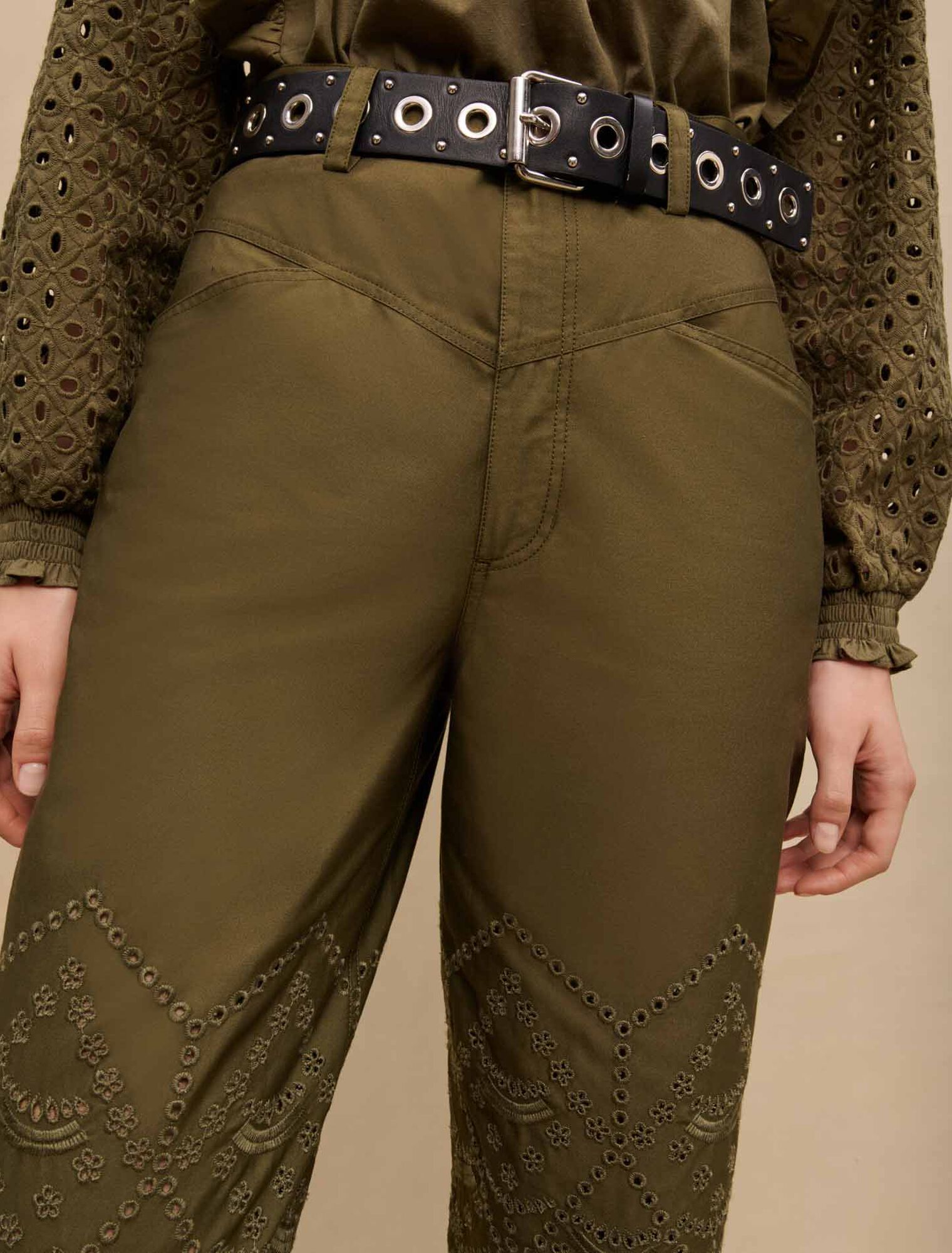 Pantalón de algodón bordado