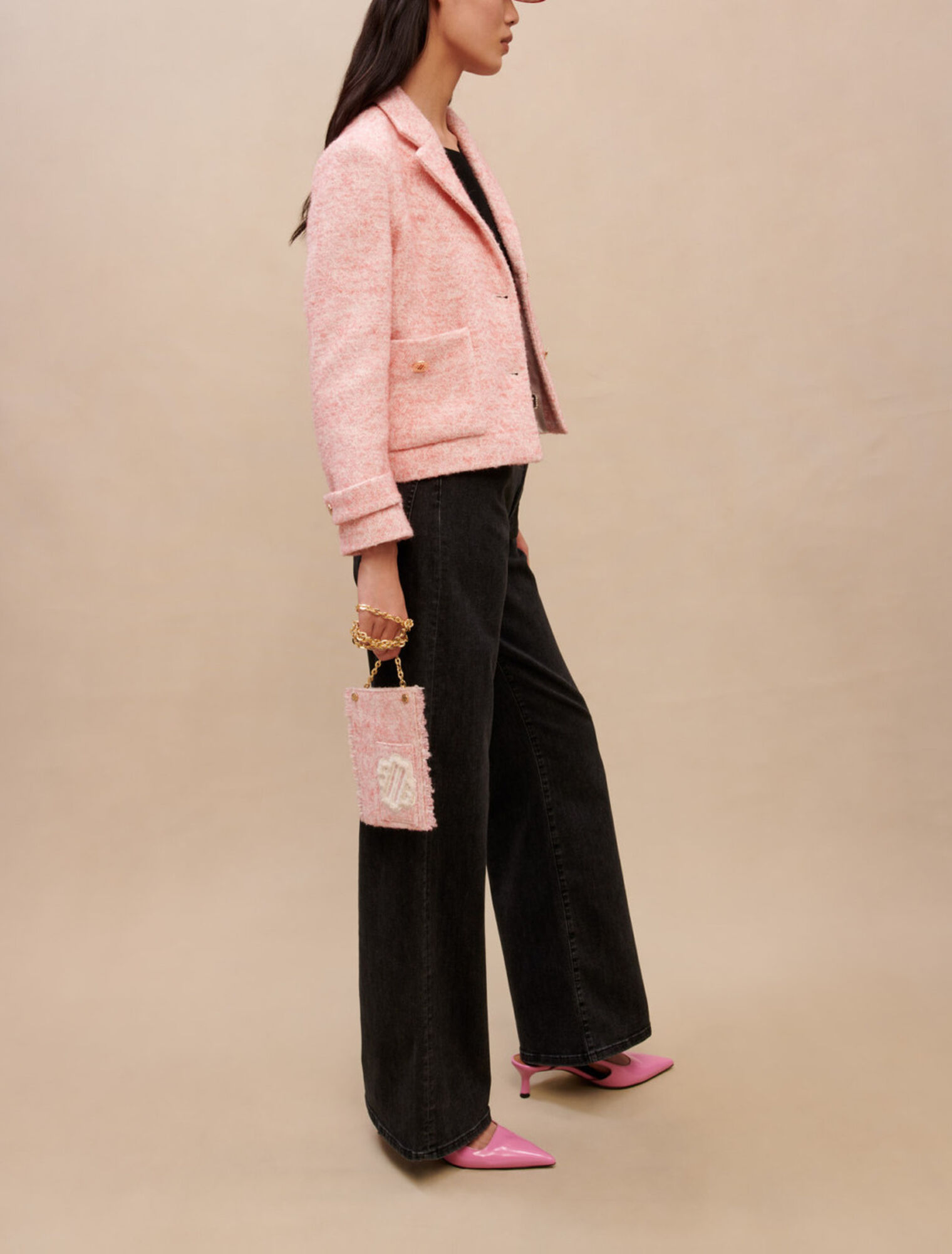 Chaqueta de traje rosa