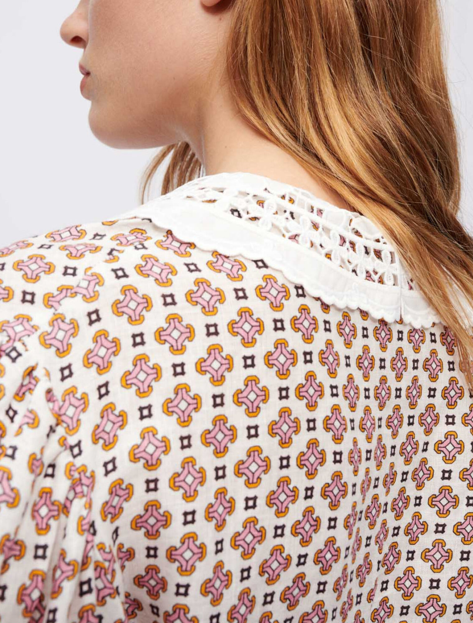 Vestido de lino estampado