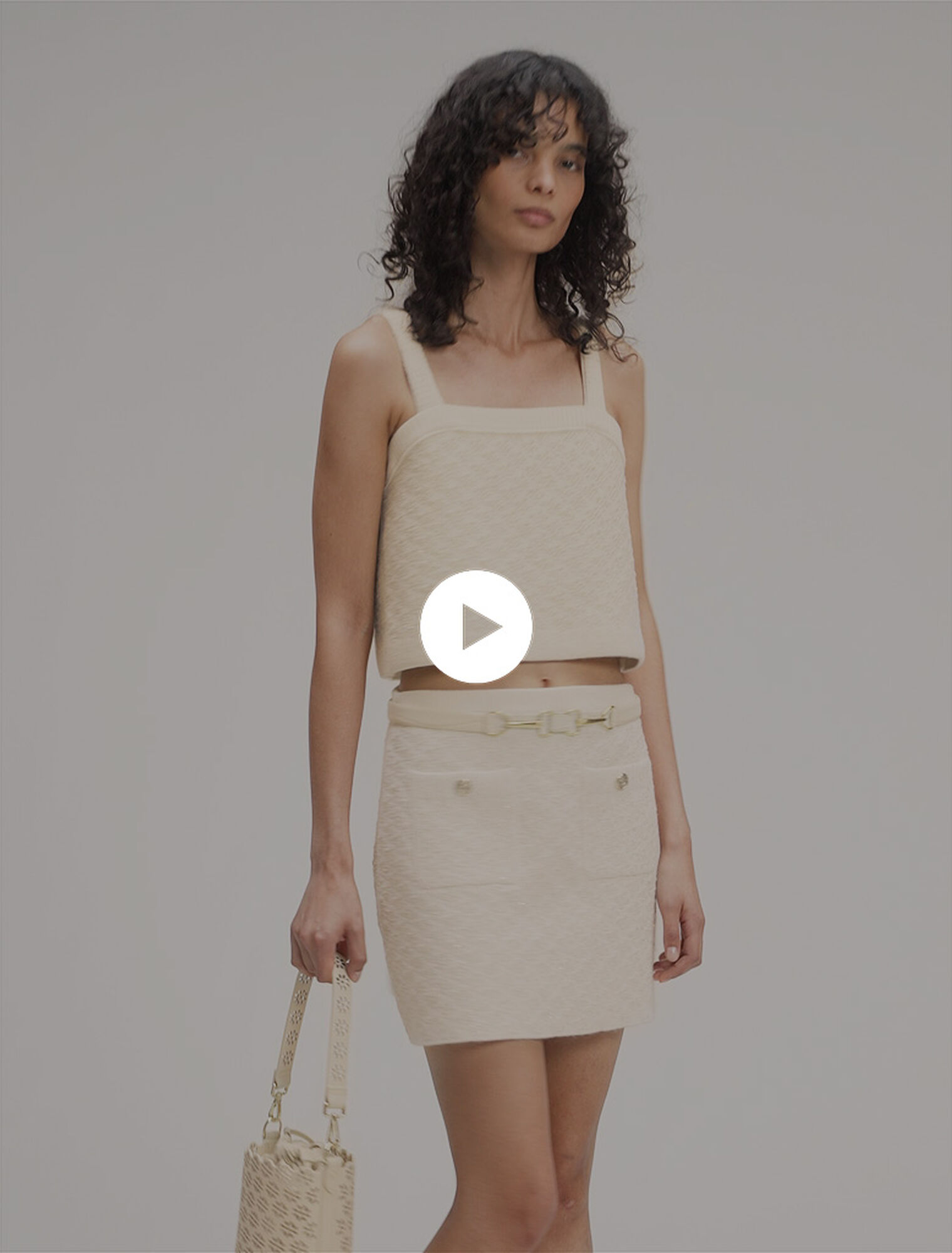 Falda de punto efecto tweed