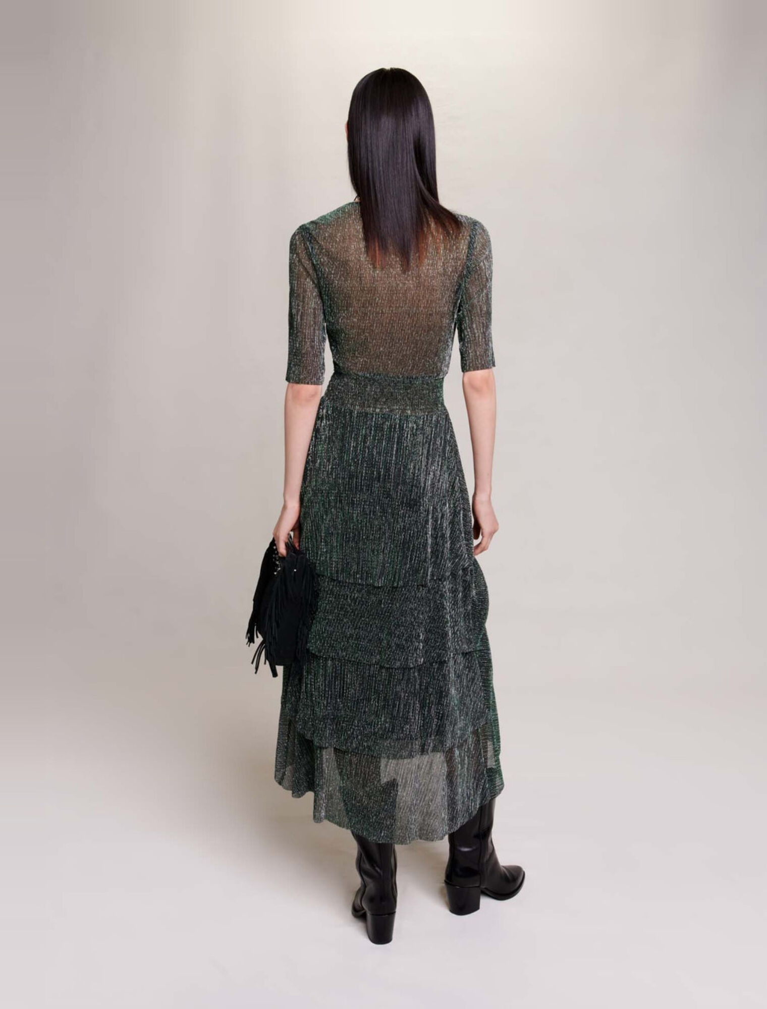 Vestido totalmente de lamé