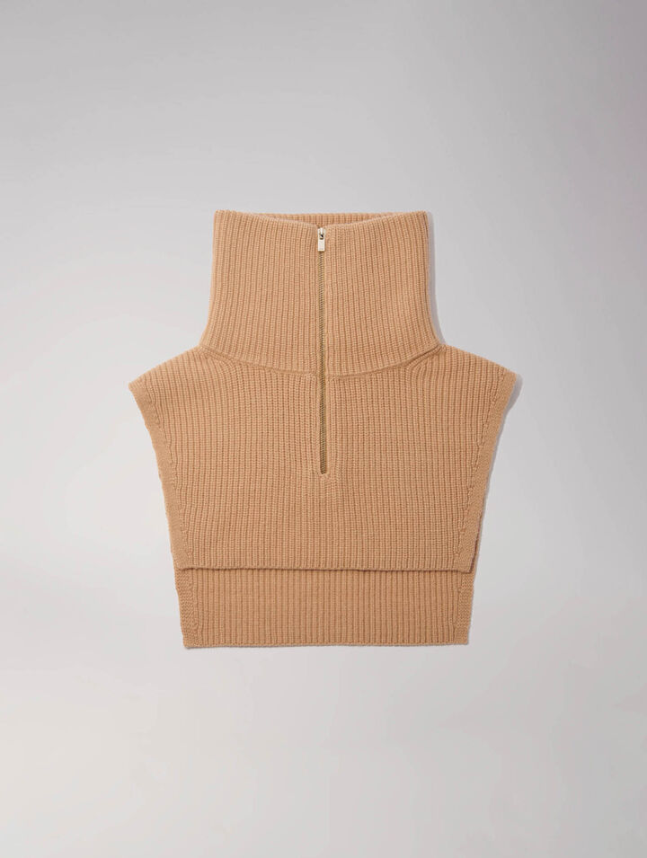 Cuello con cremallera de  cachemira