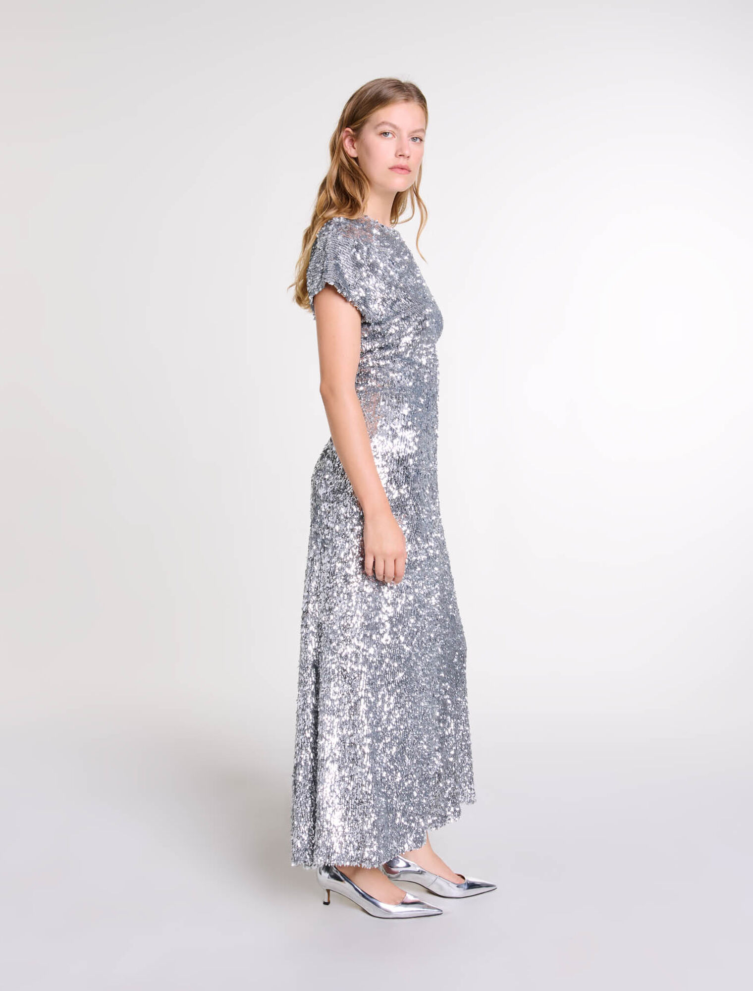 Vestido largo con lentejuelas