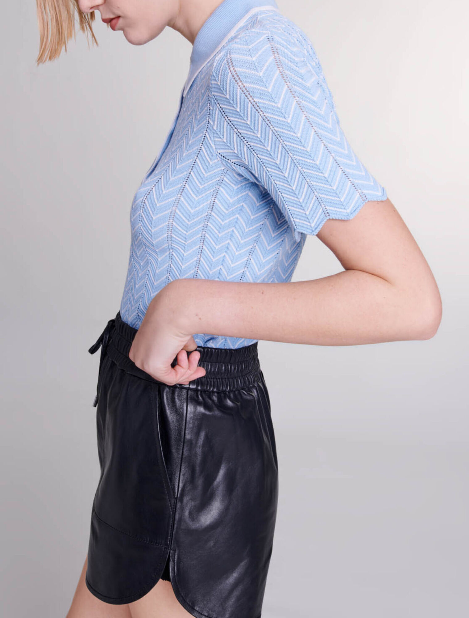 Pantalón corto de cuero