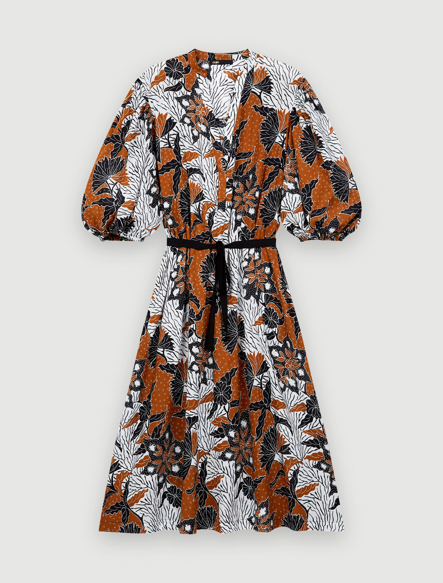 Vestido de voile de algodón estampado
