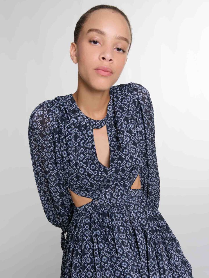 Vestido corto con estampado Clover