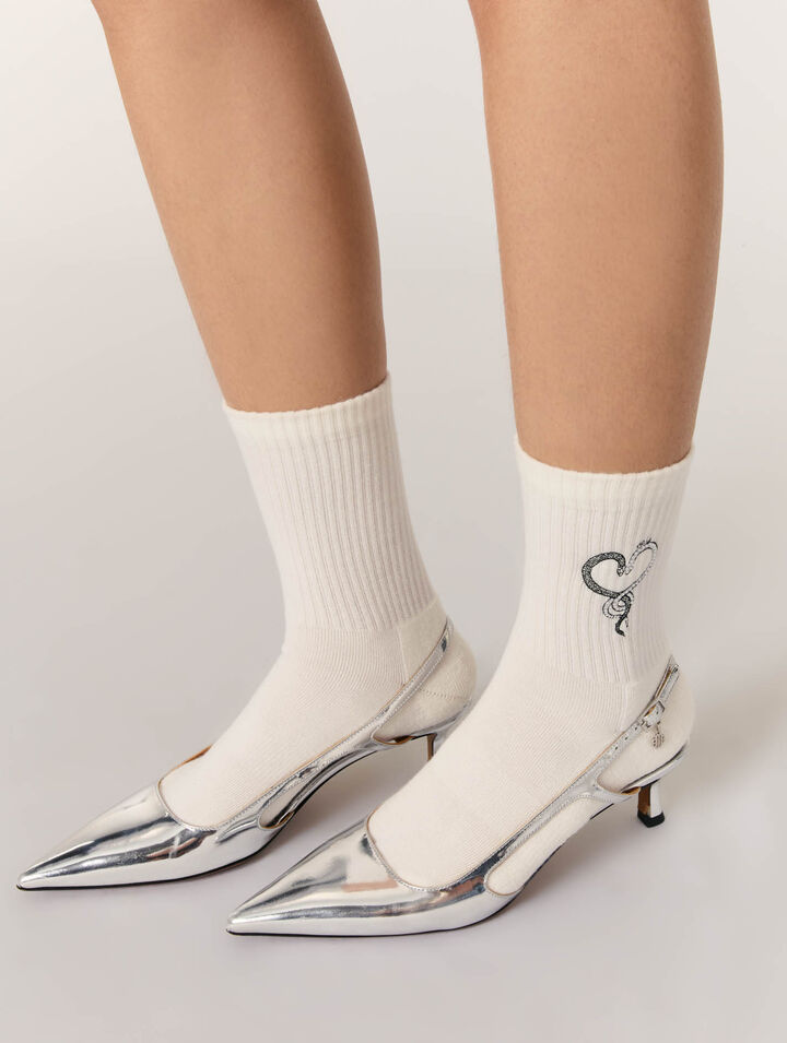 Calcetines bordados de strass