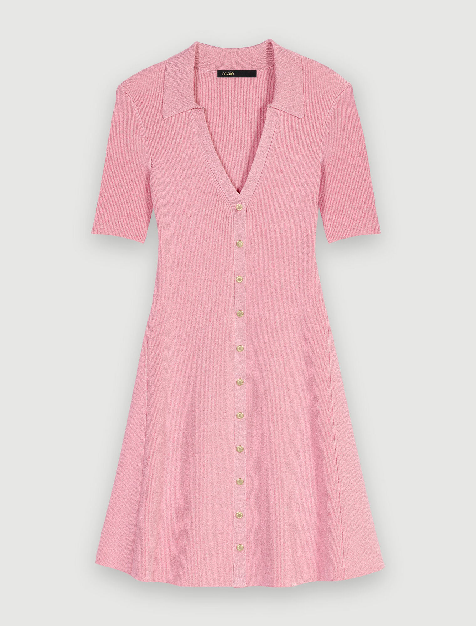 Vestido de punto de canalé brillante