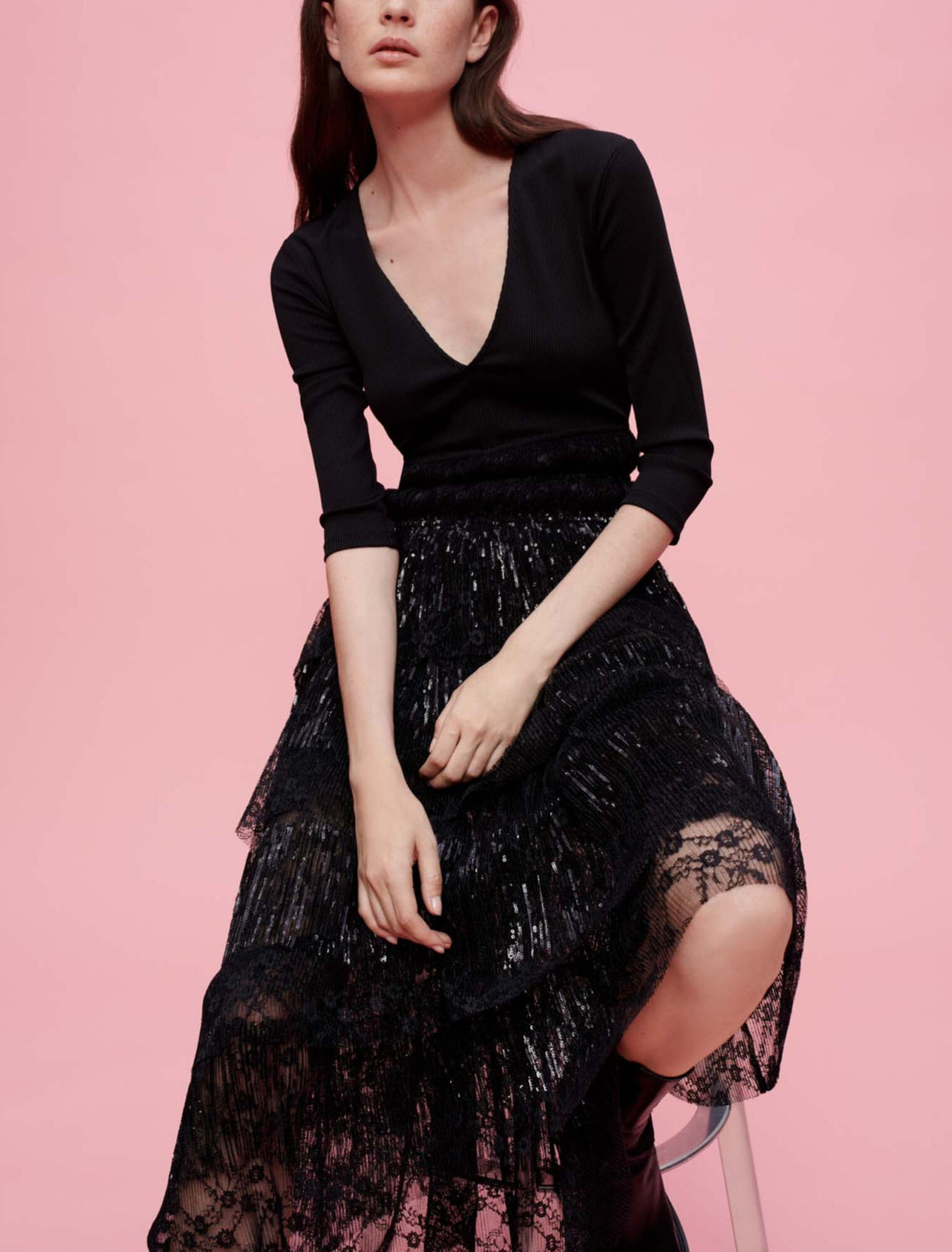Vestido de encaje de lentejuelas