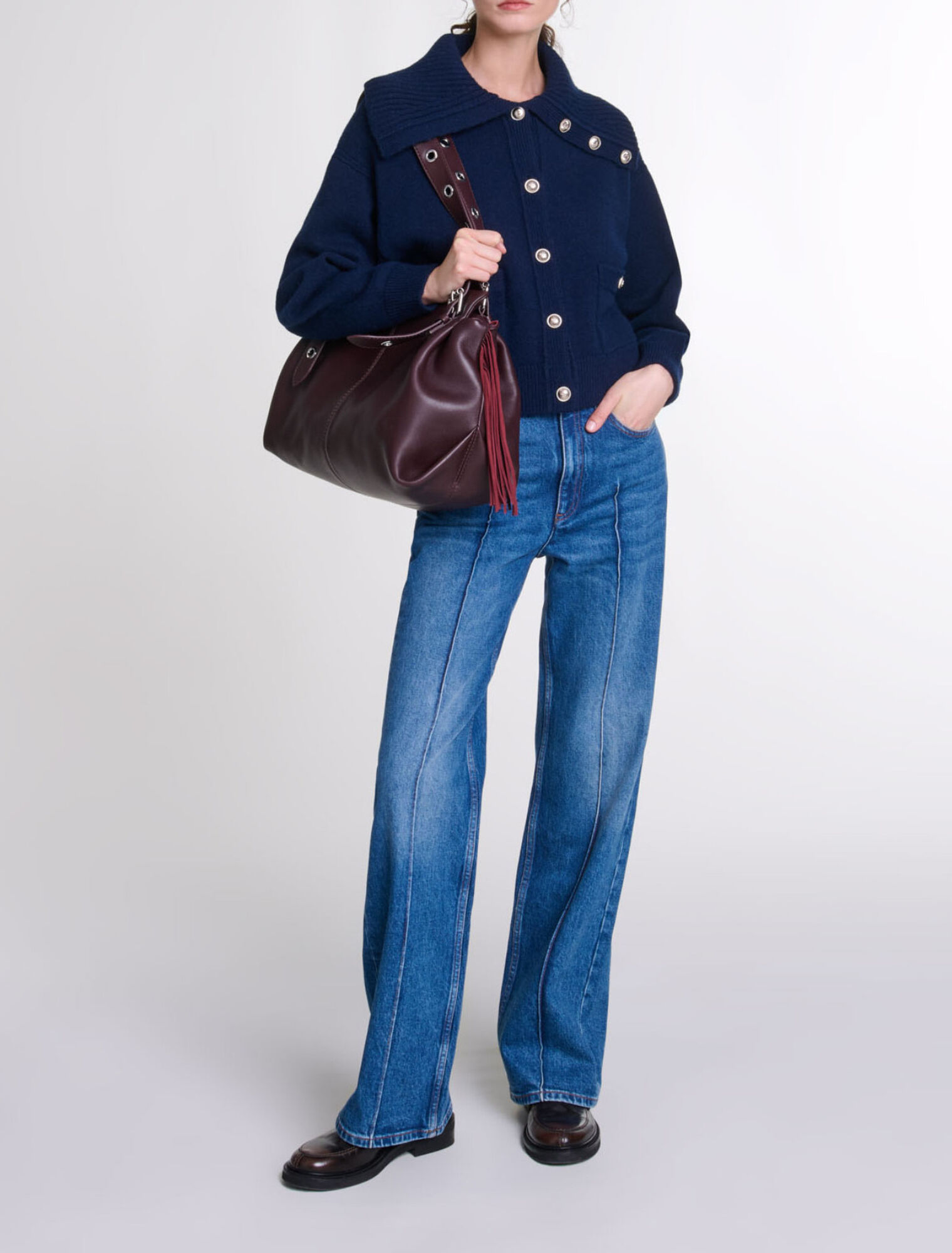 C&aacute;rdigan de mezcla de lana