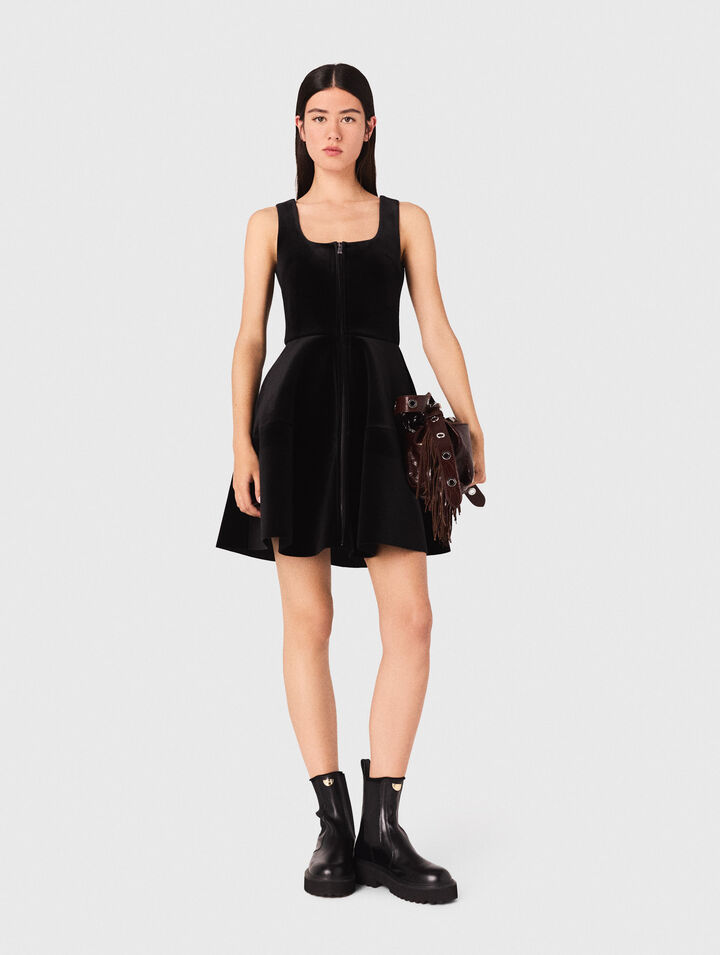Vestido corto de terciopelo