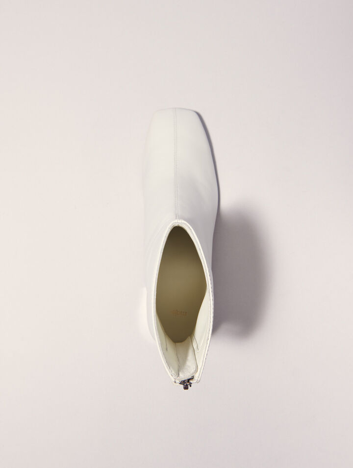 Botines de piel con punta cuadrada