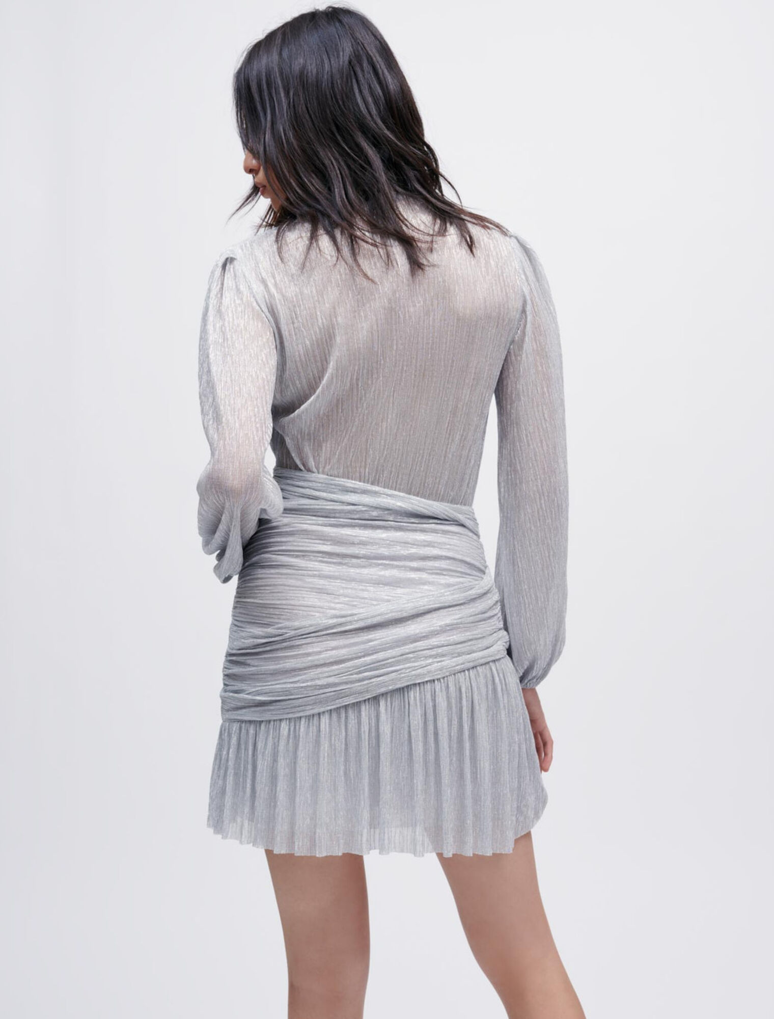 Vestido drapeado de lurex