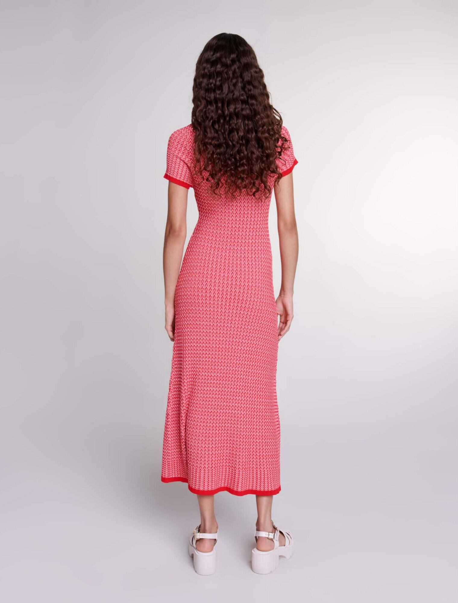 Vestido largo de punto de espiga