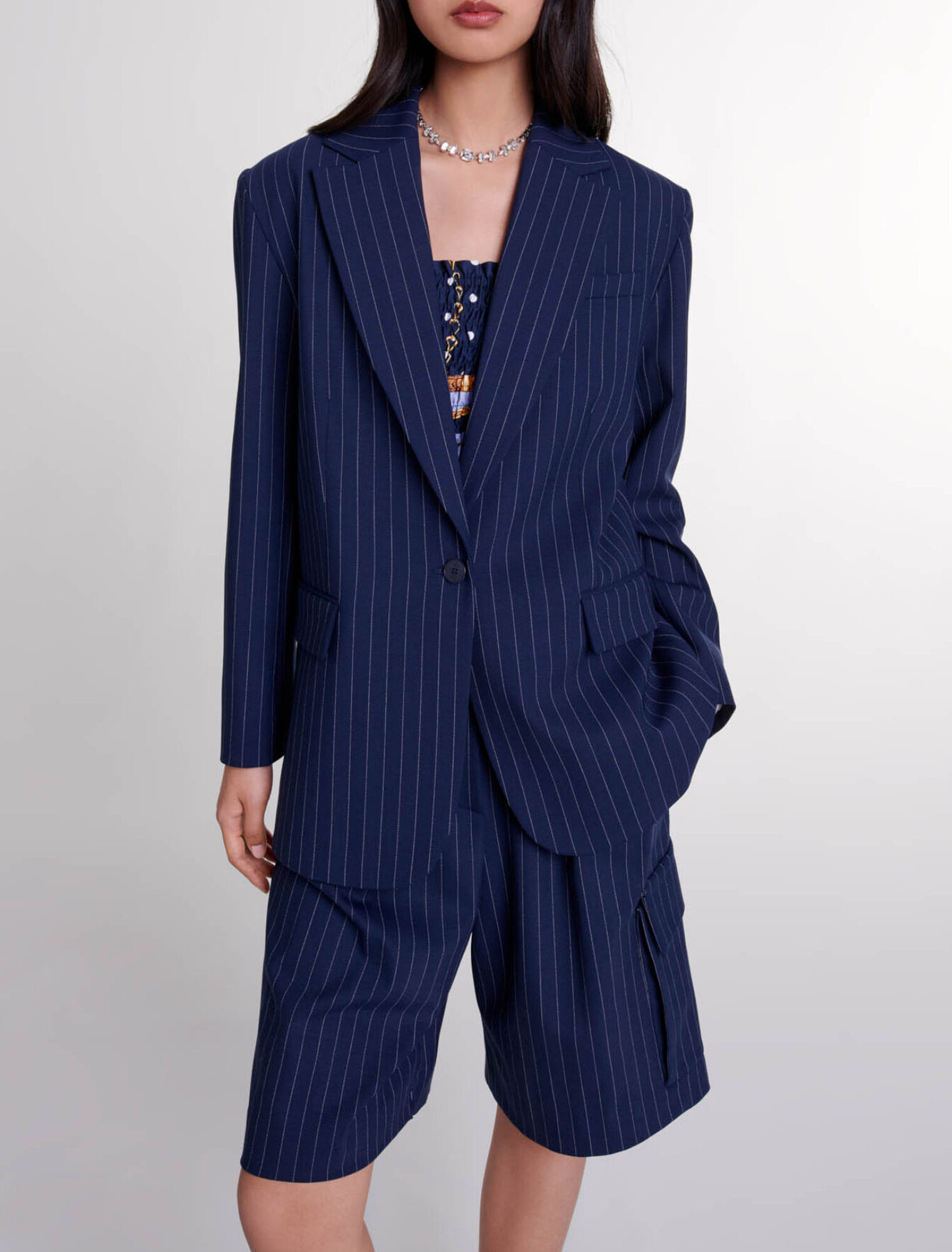 Chaqueta de traje a rayas