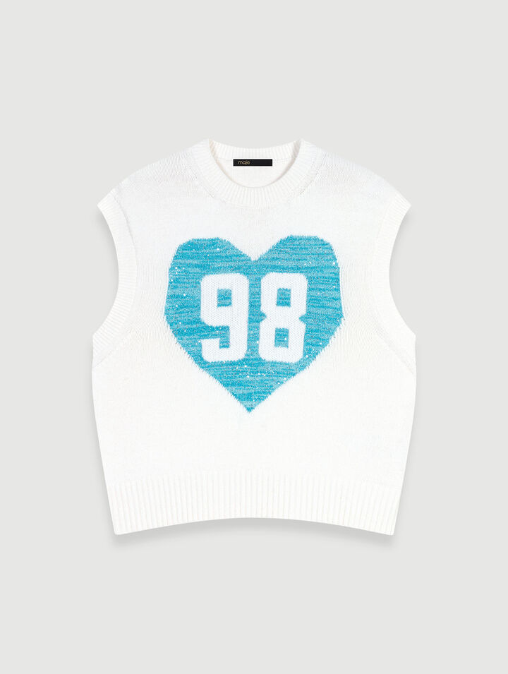 Jersey sin mangas con corazones