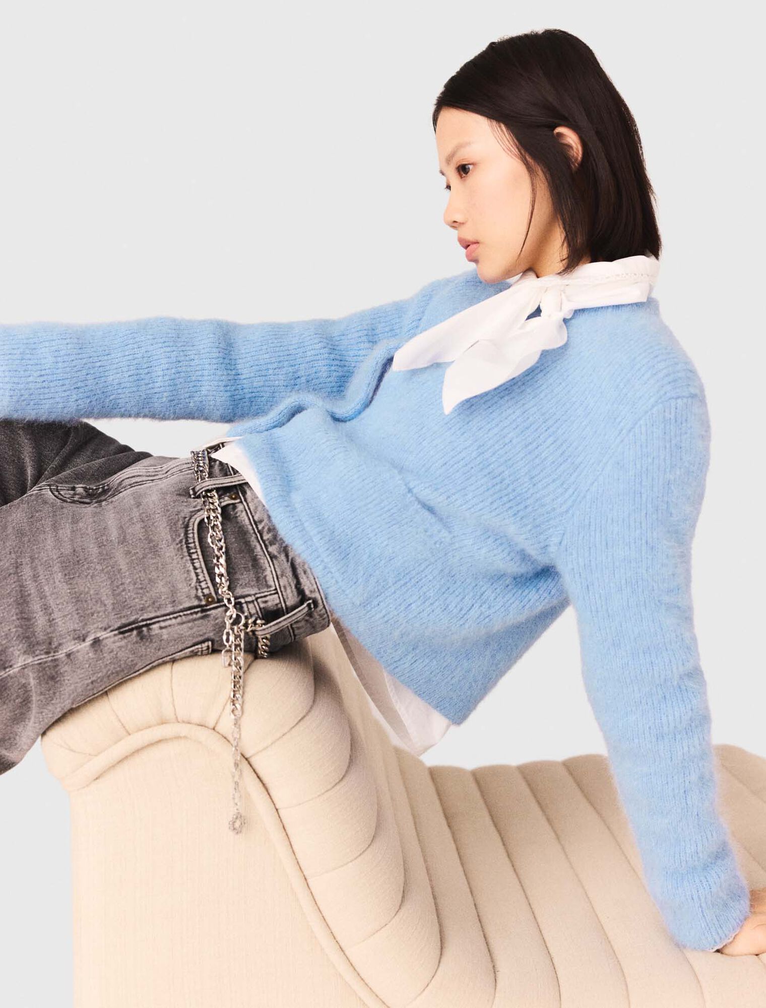 Cárdigan con lazo joya