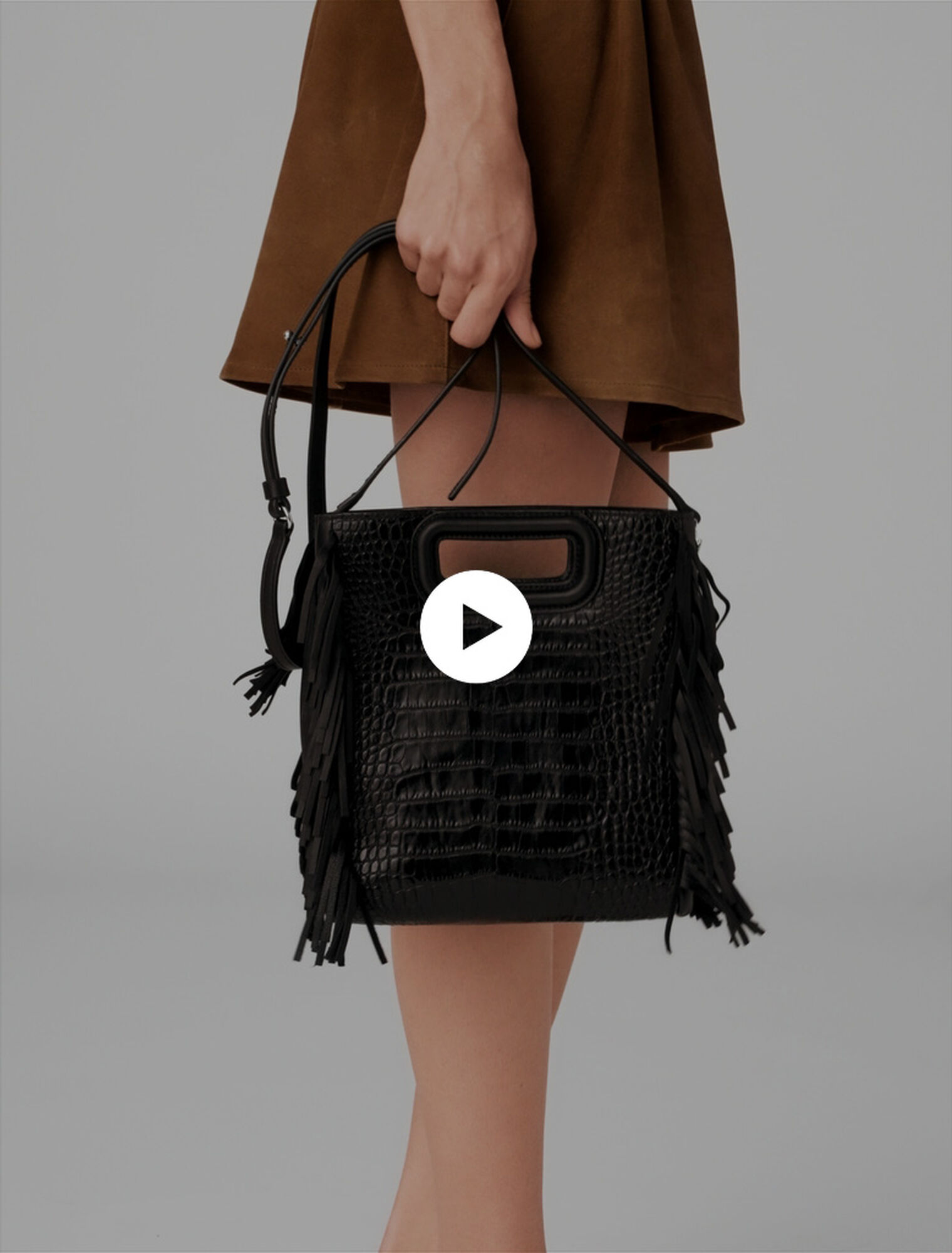 Bolso M de piel efecto cocodrilo