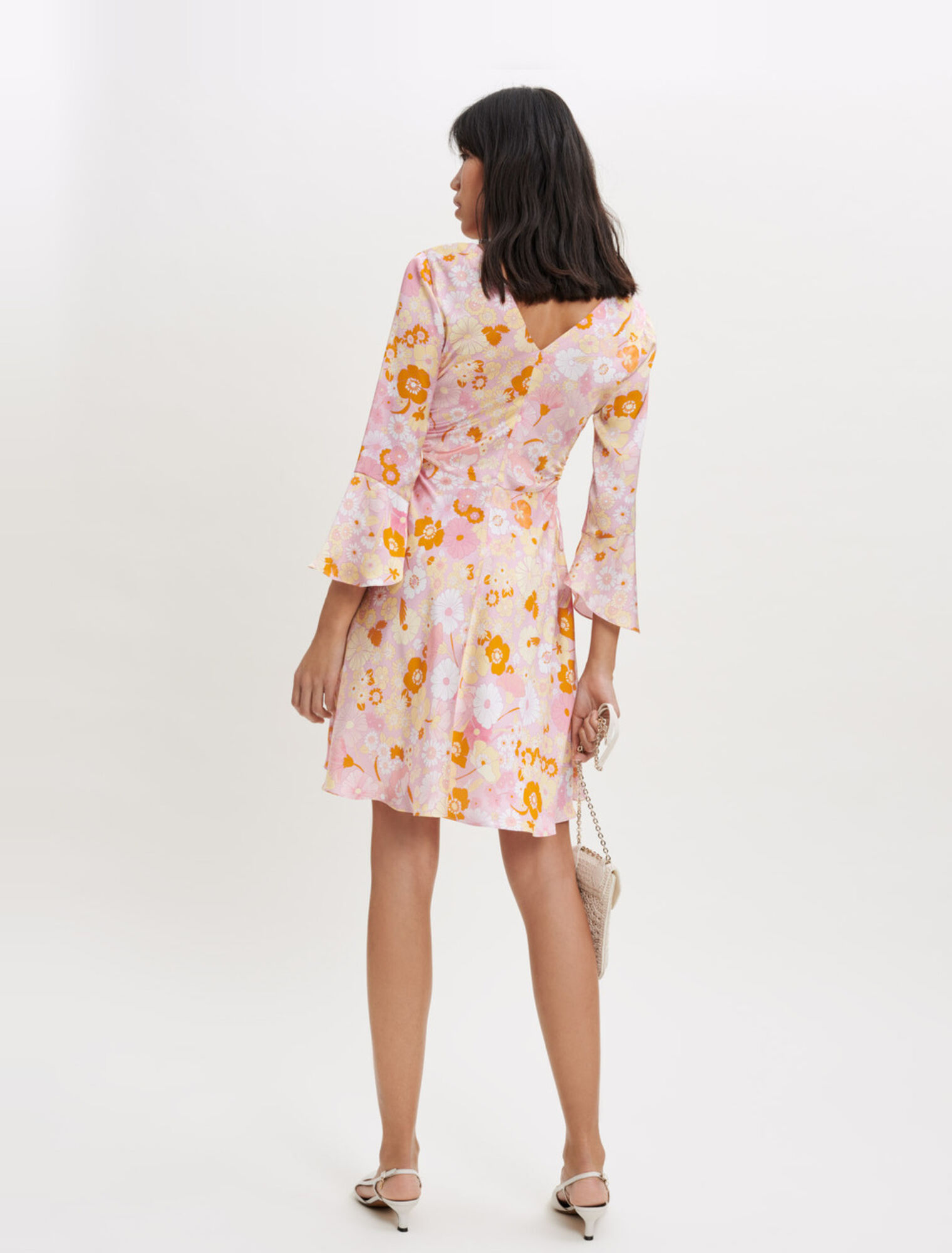Vestido Flower Power de satén estampado