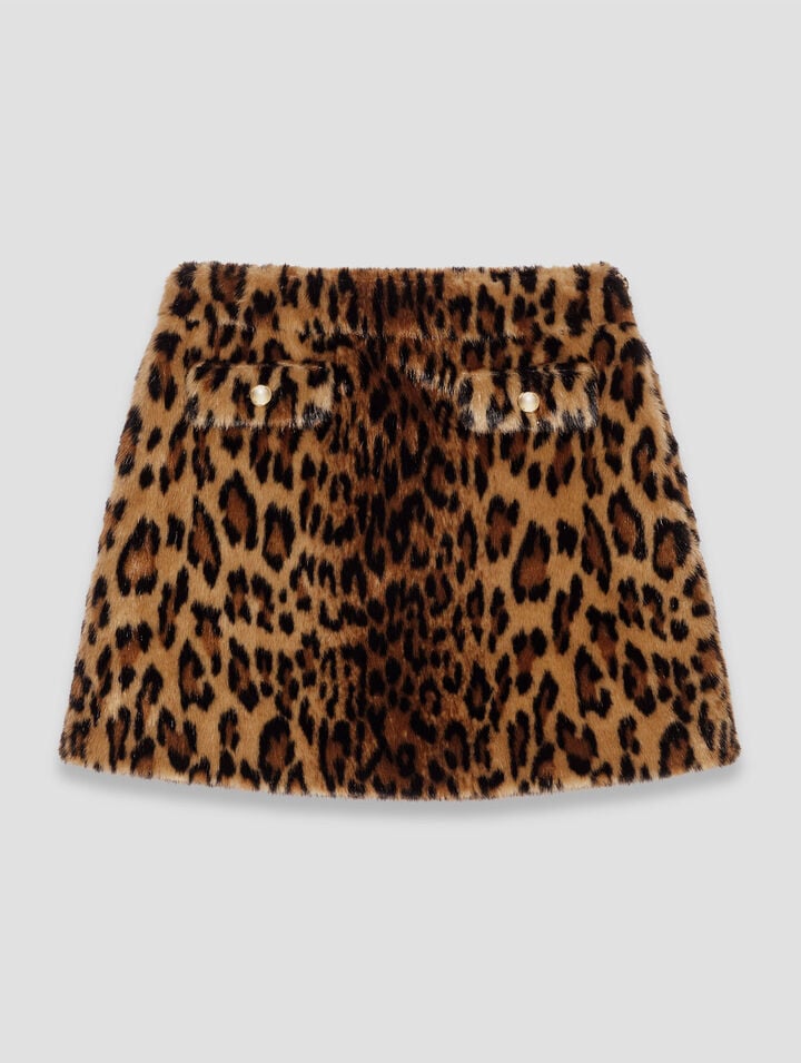 Minifalda de piel sintética leopard