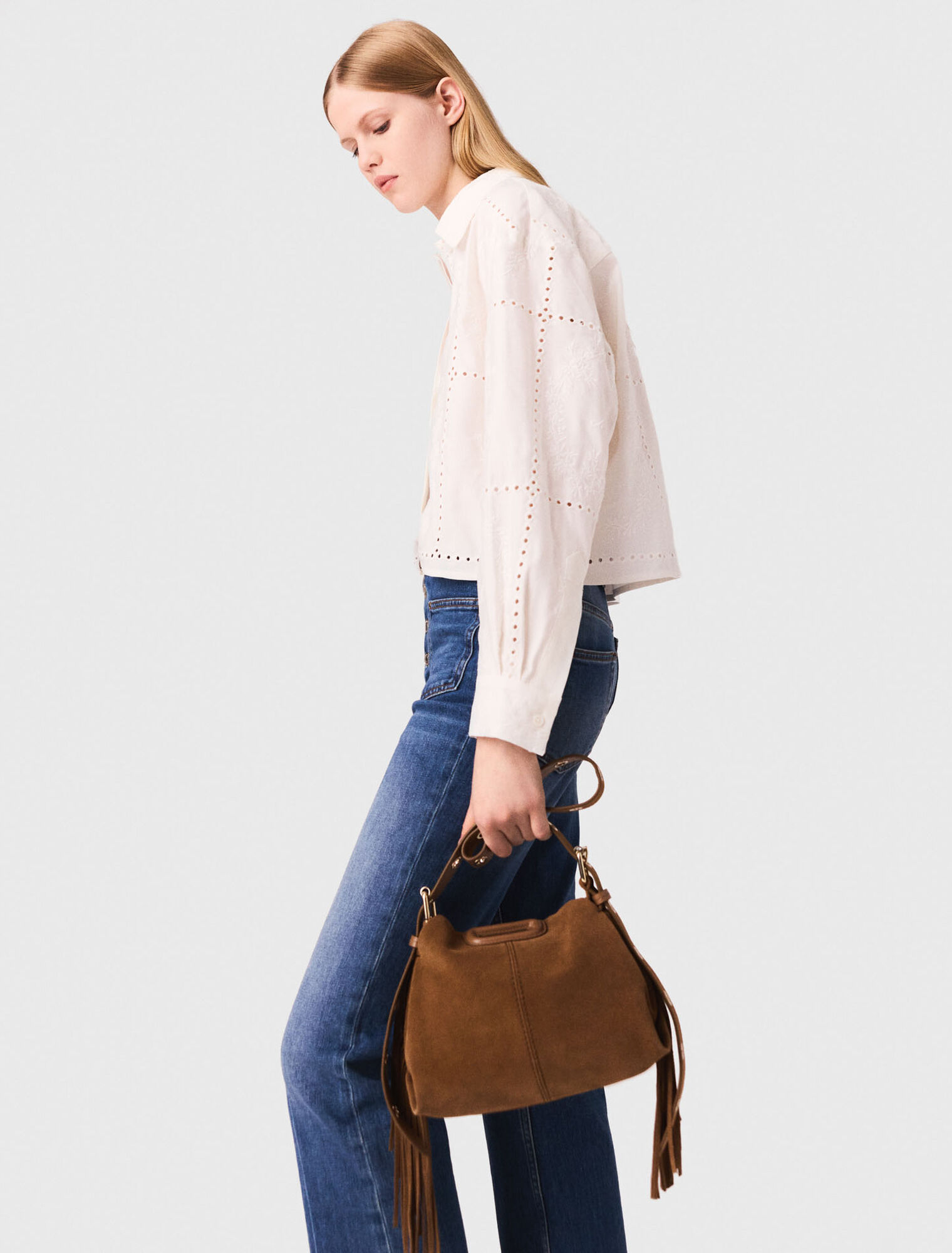 Camisa corta bordada