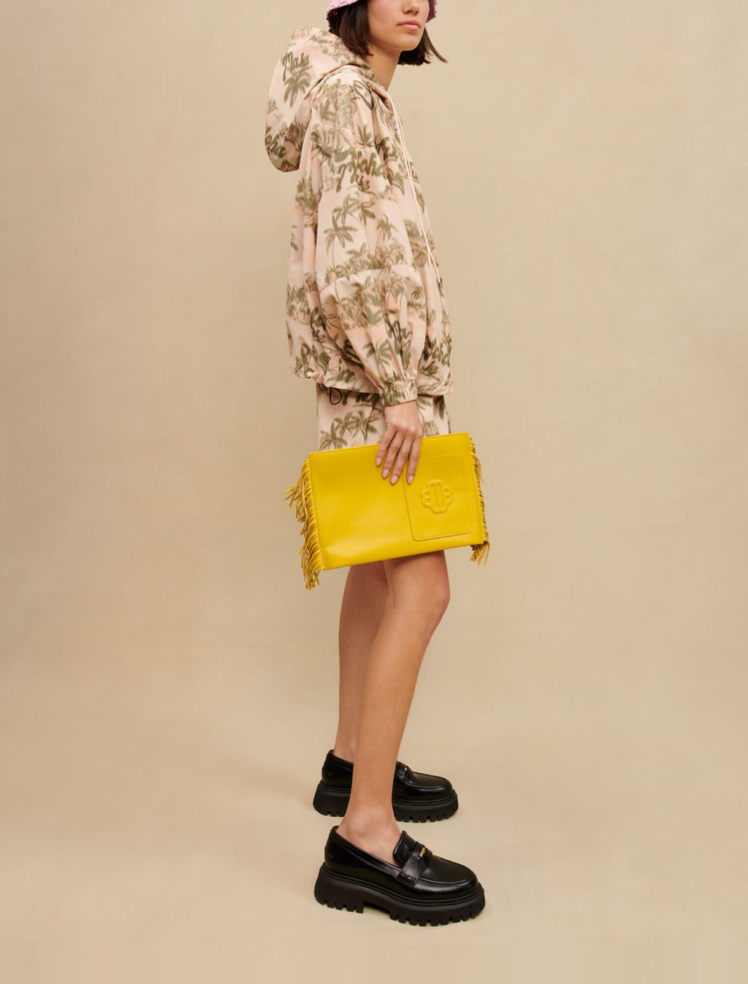 Chaqueta con estampado de palmeras