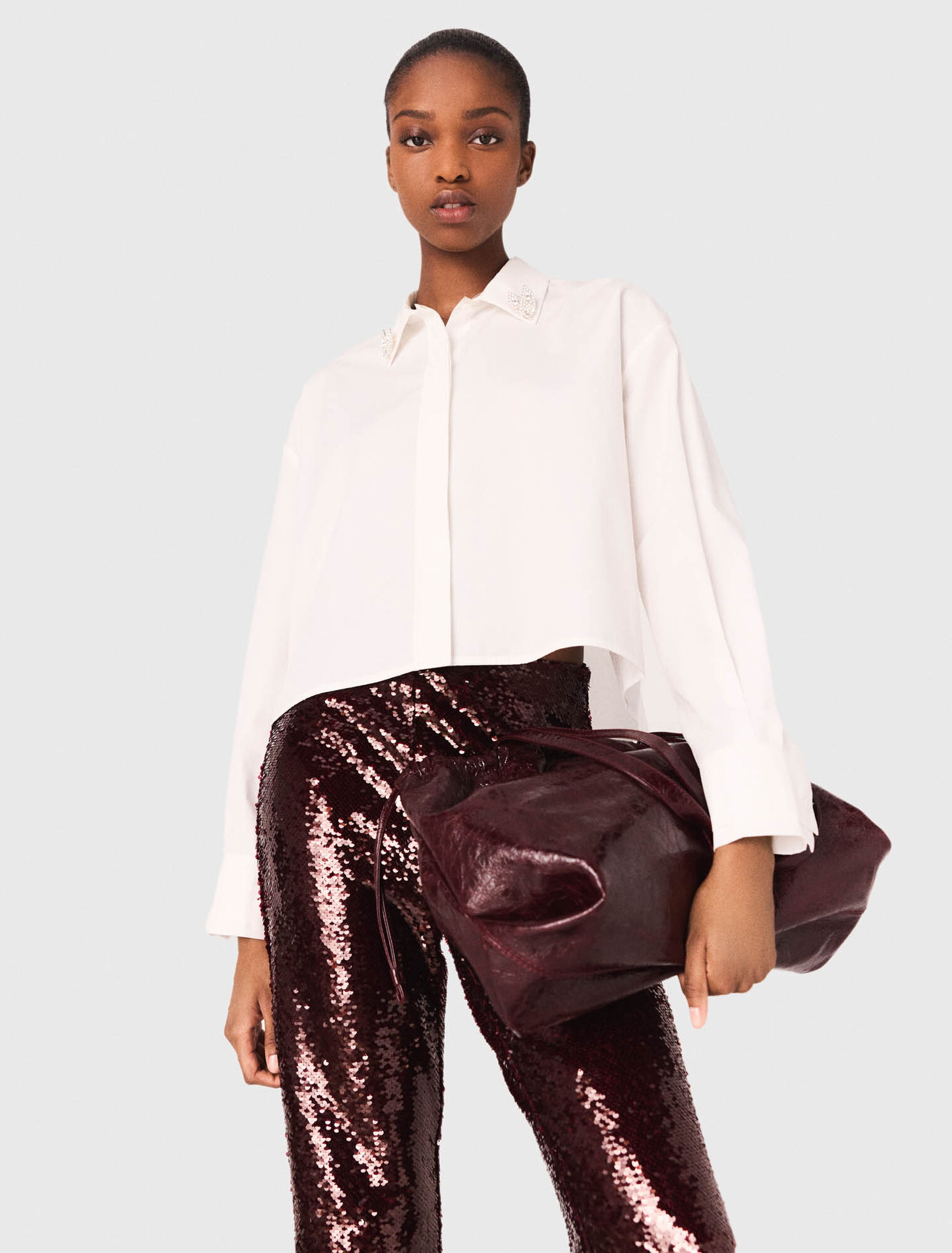 Bolso M Tote de cuero craquelado
