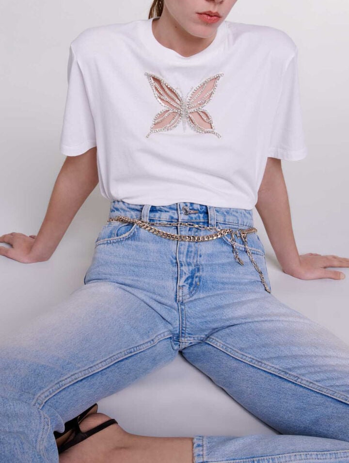 Camiseta con brillantes