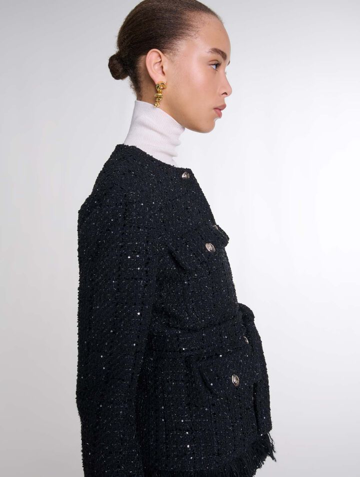 Chaqueta de tweed con lentejuelas