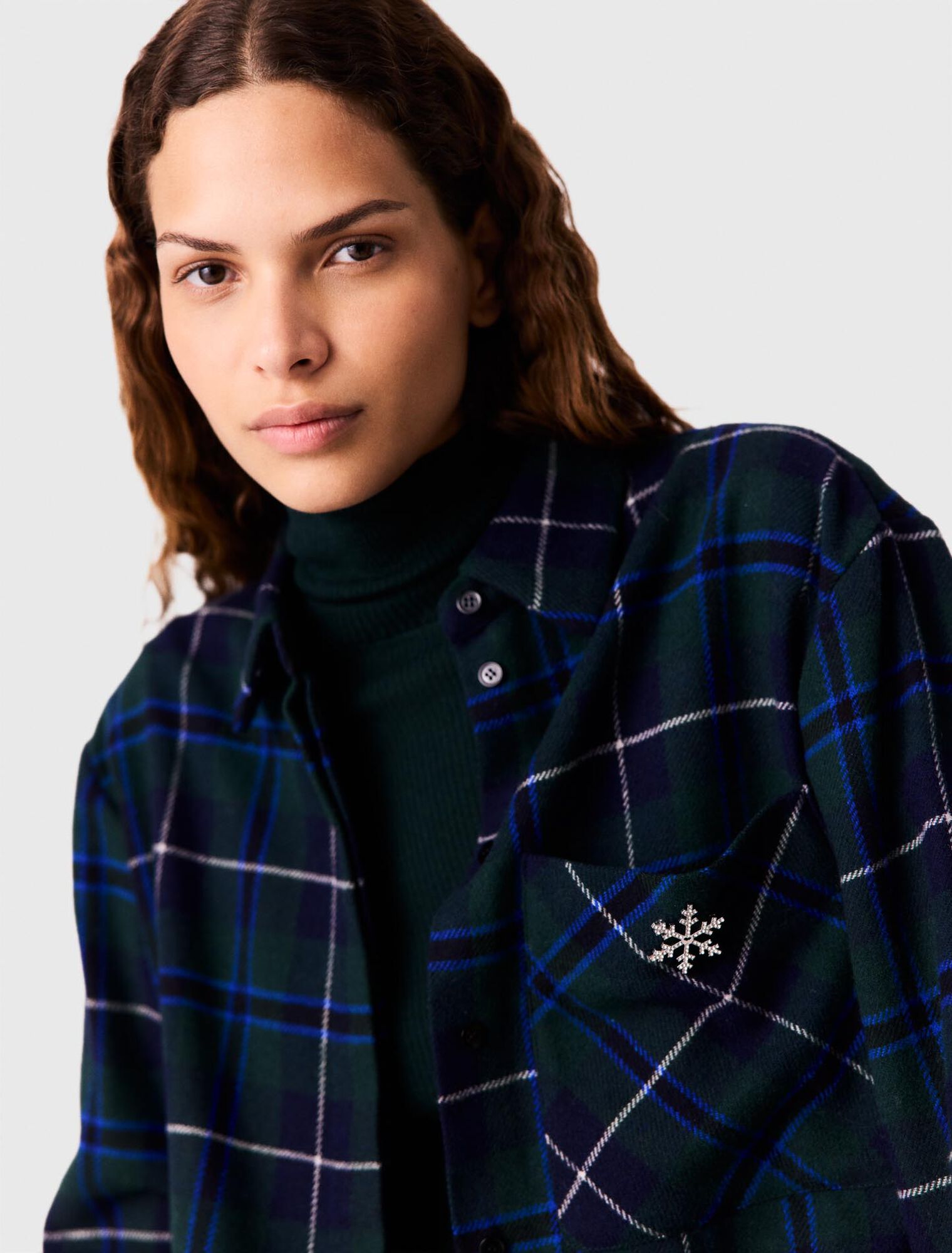Camisa corta de cuadros