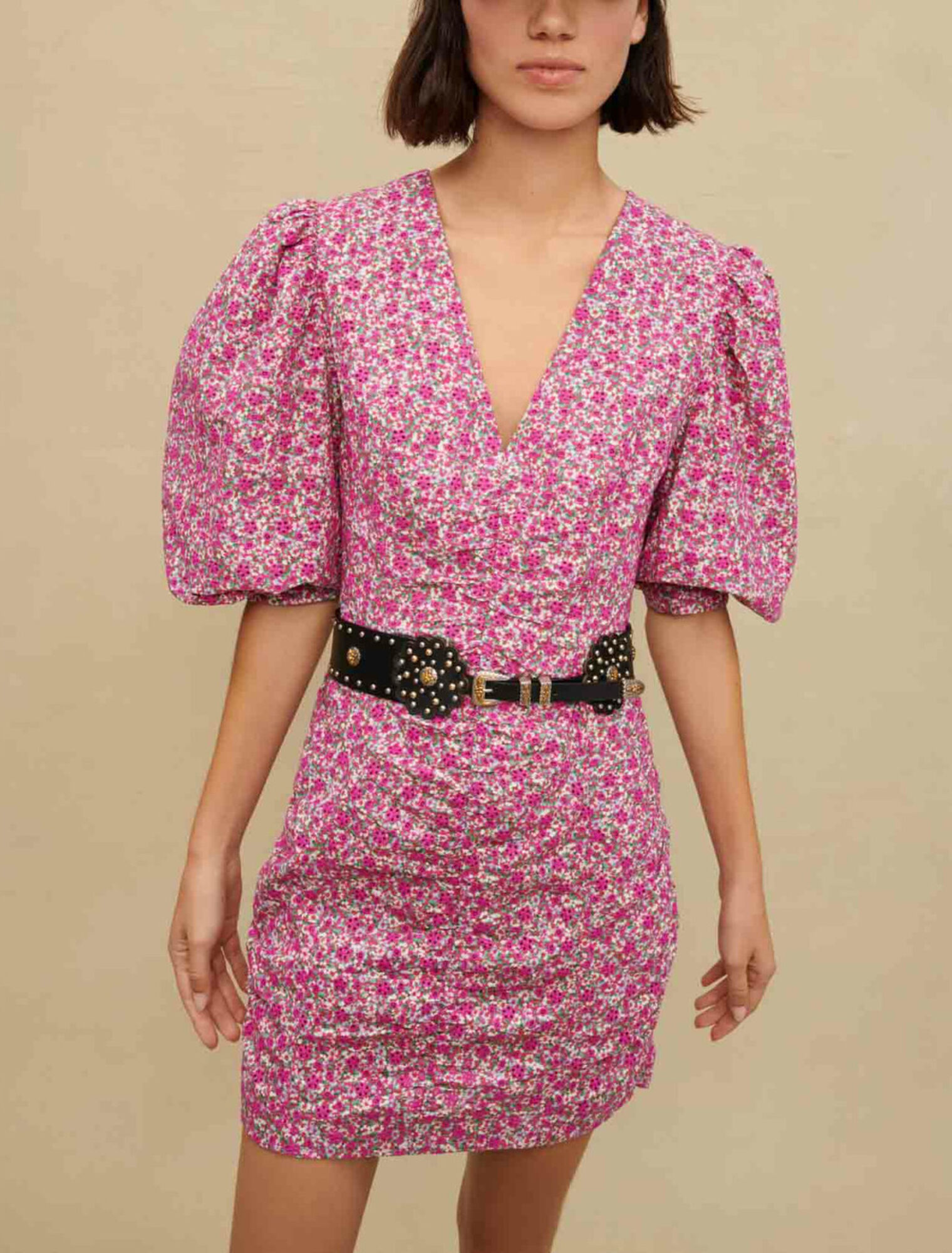 Vestido corto estampado floral