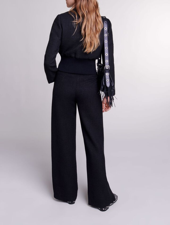 Pantalón ancho de tweed