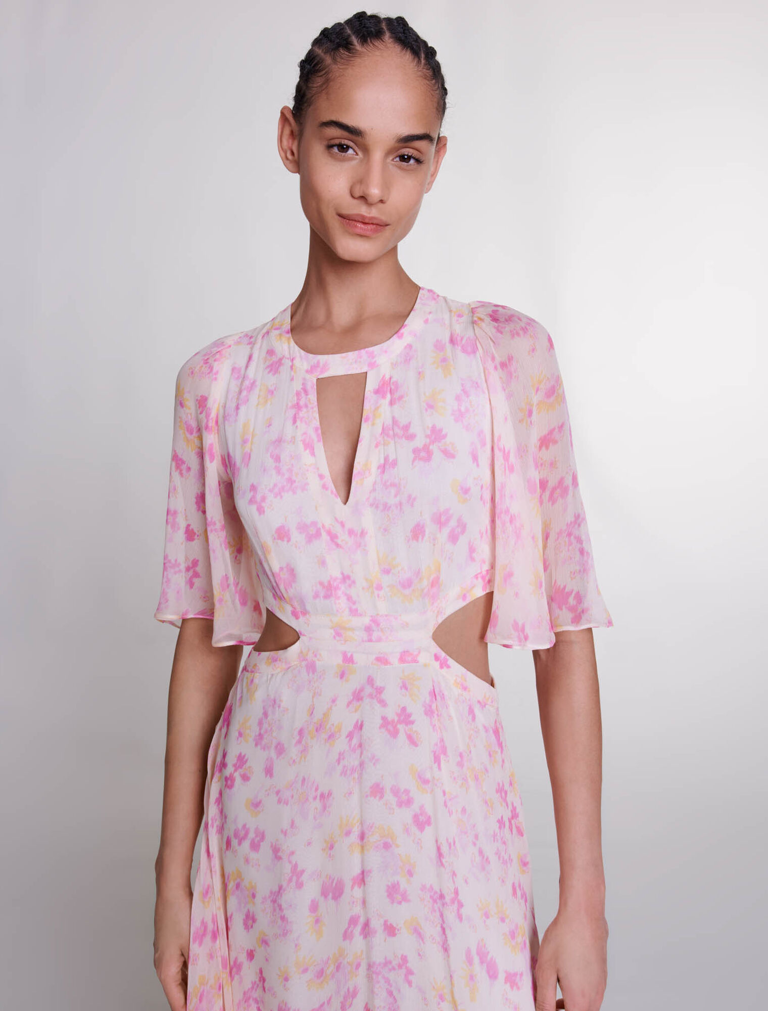 Vestido largo con estampado floral