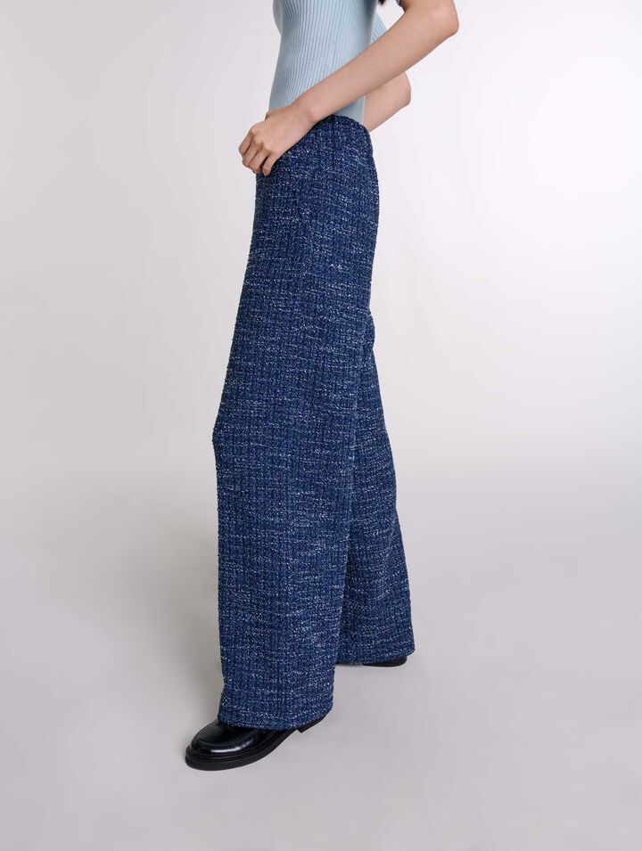 Pantalón ancho de tweed