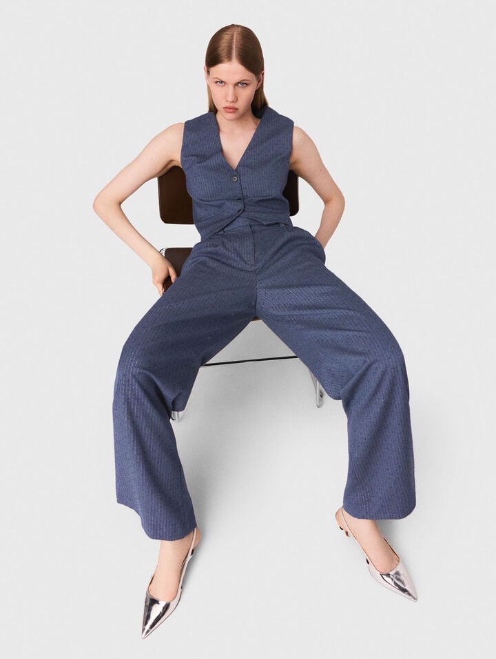 Pantalón de traje con strass