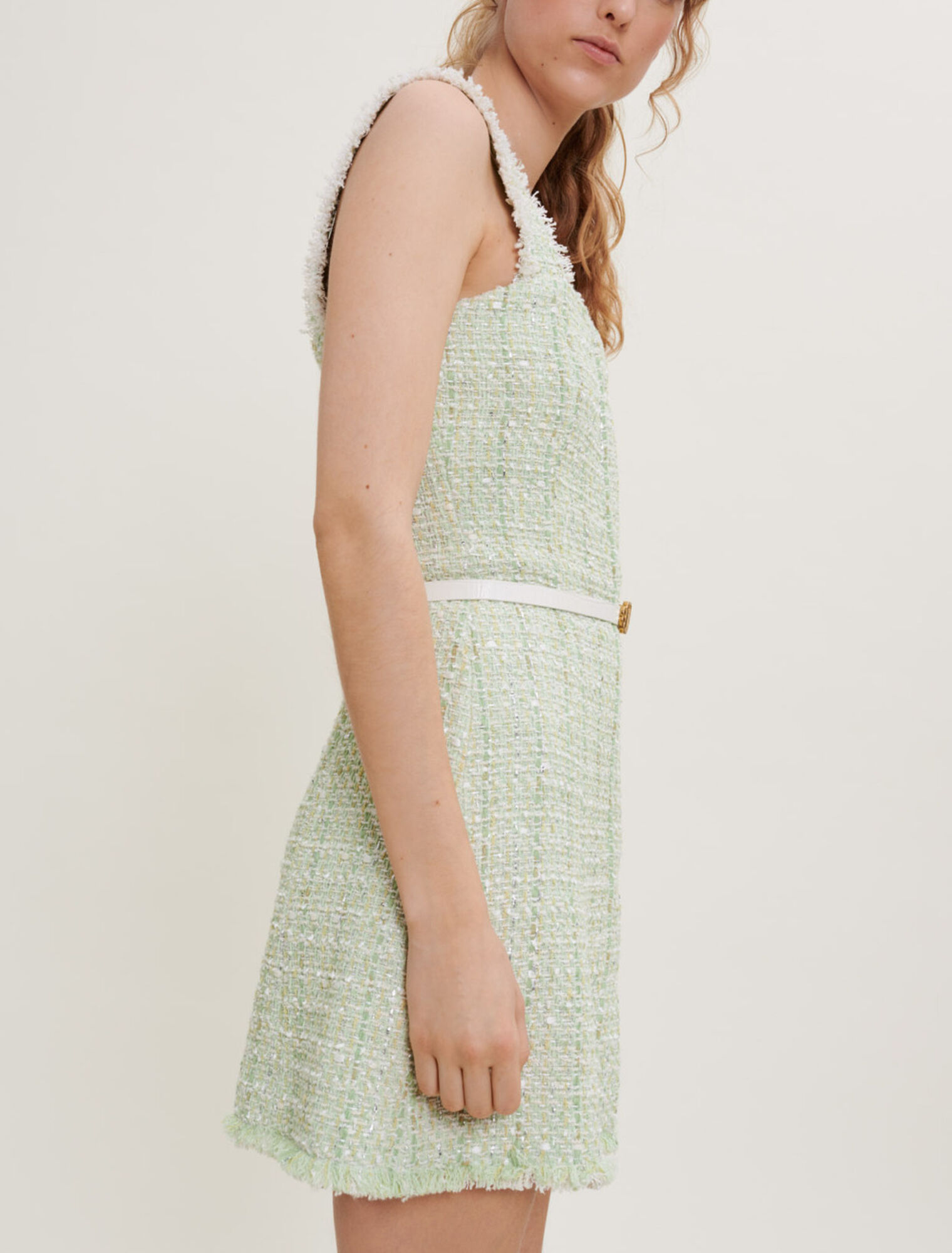 Vestido de tweed brillante