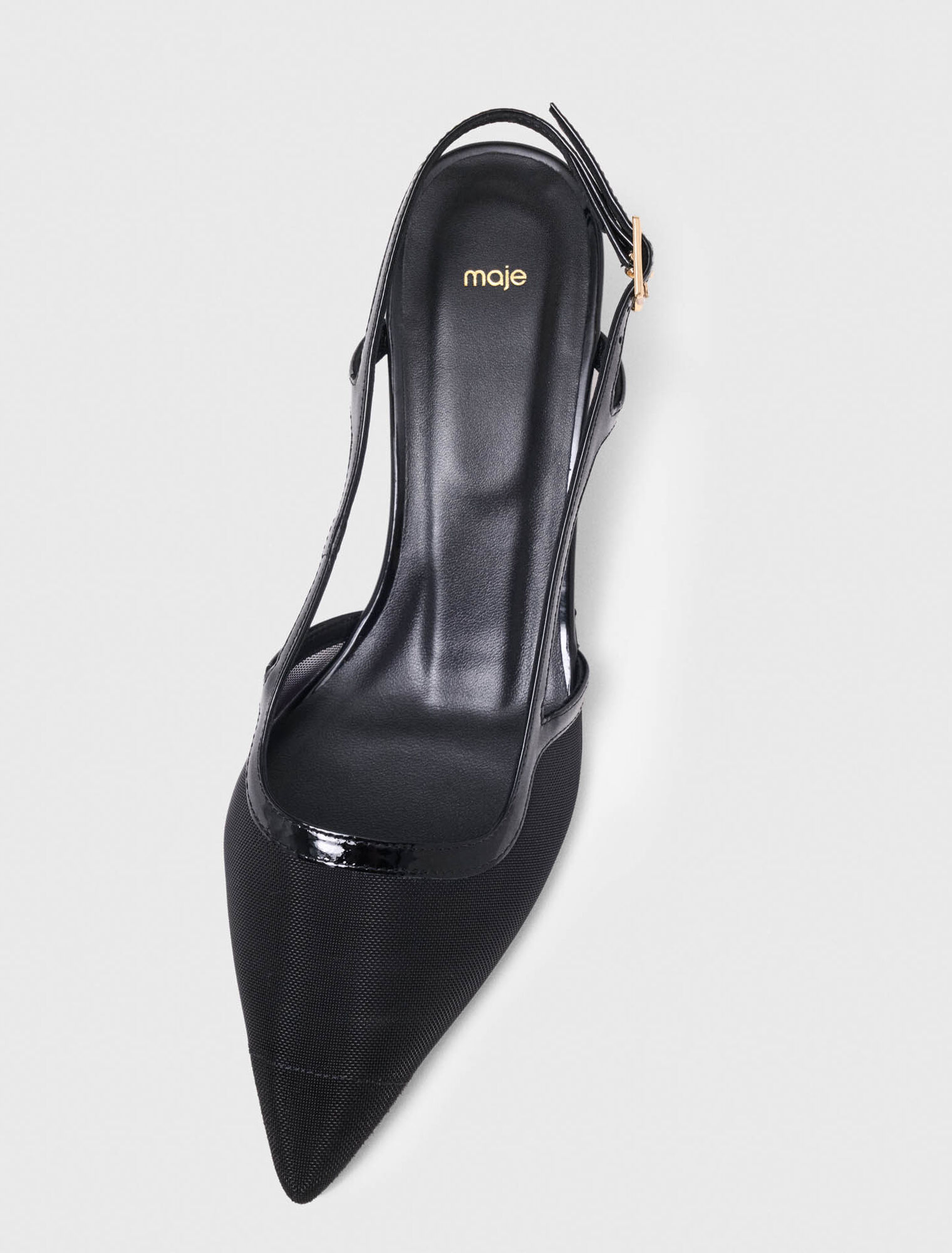 Slingbacks de piel y malla
