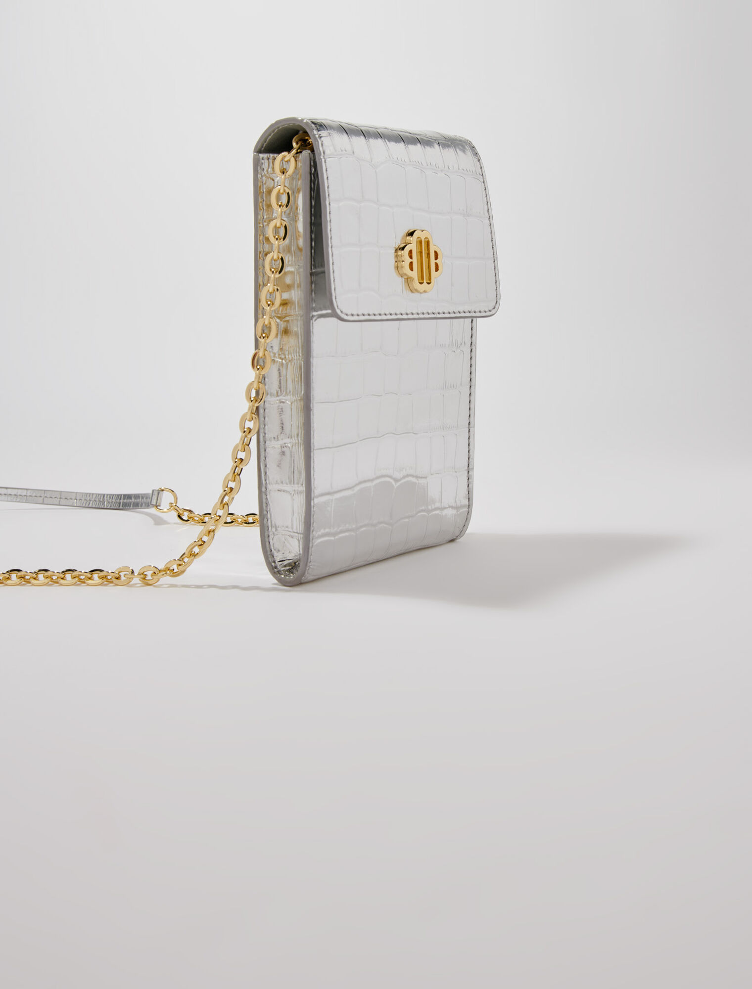 Bolso de cuero estampado metalizado