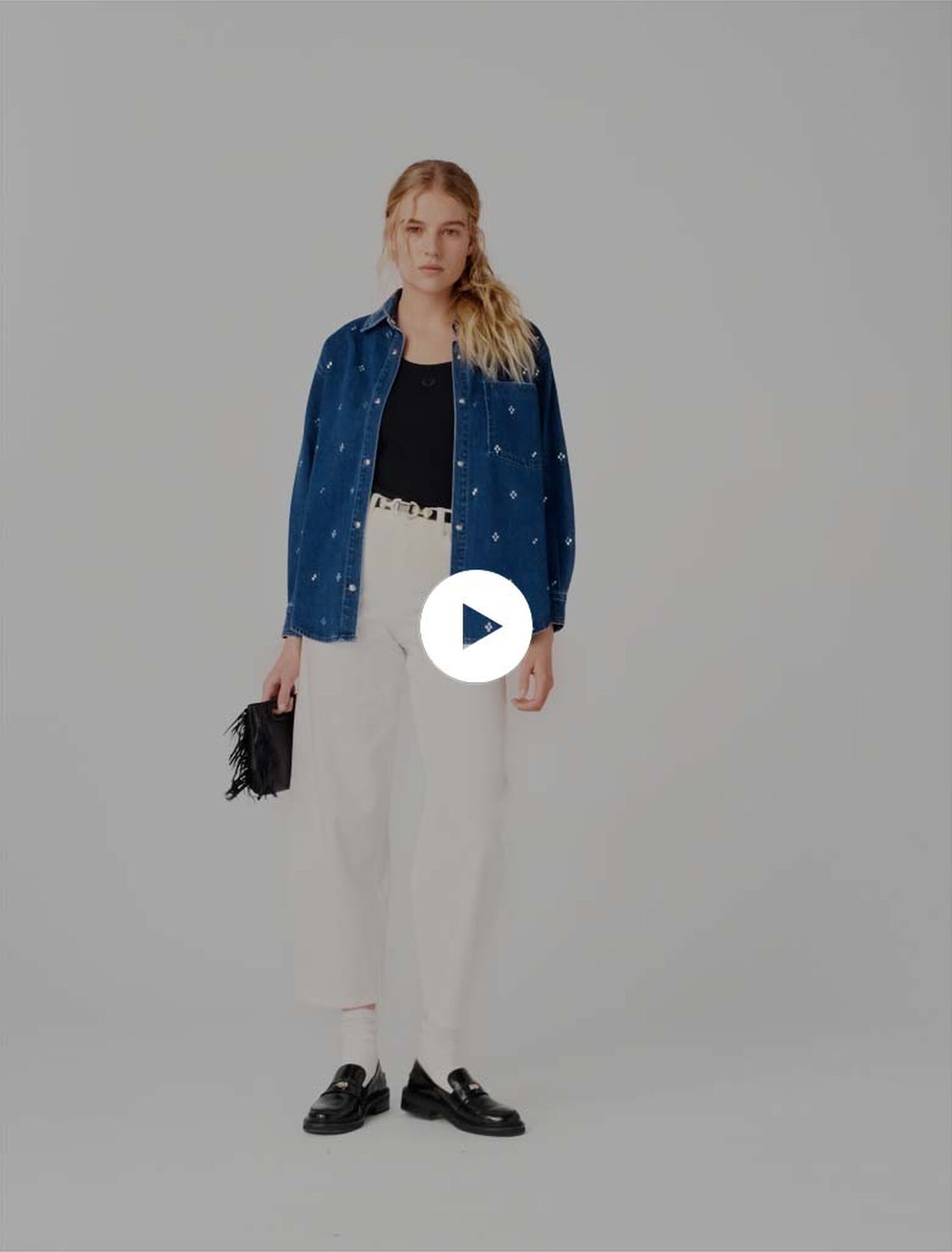 Camisa vaquera con strass